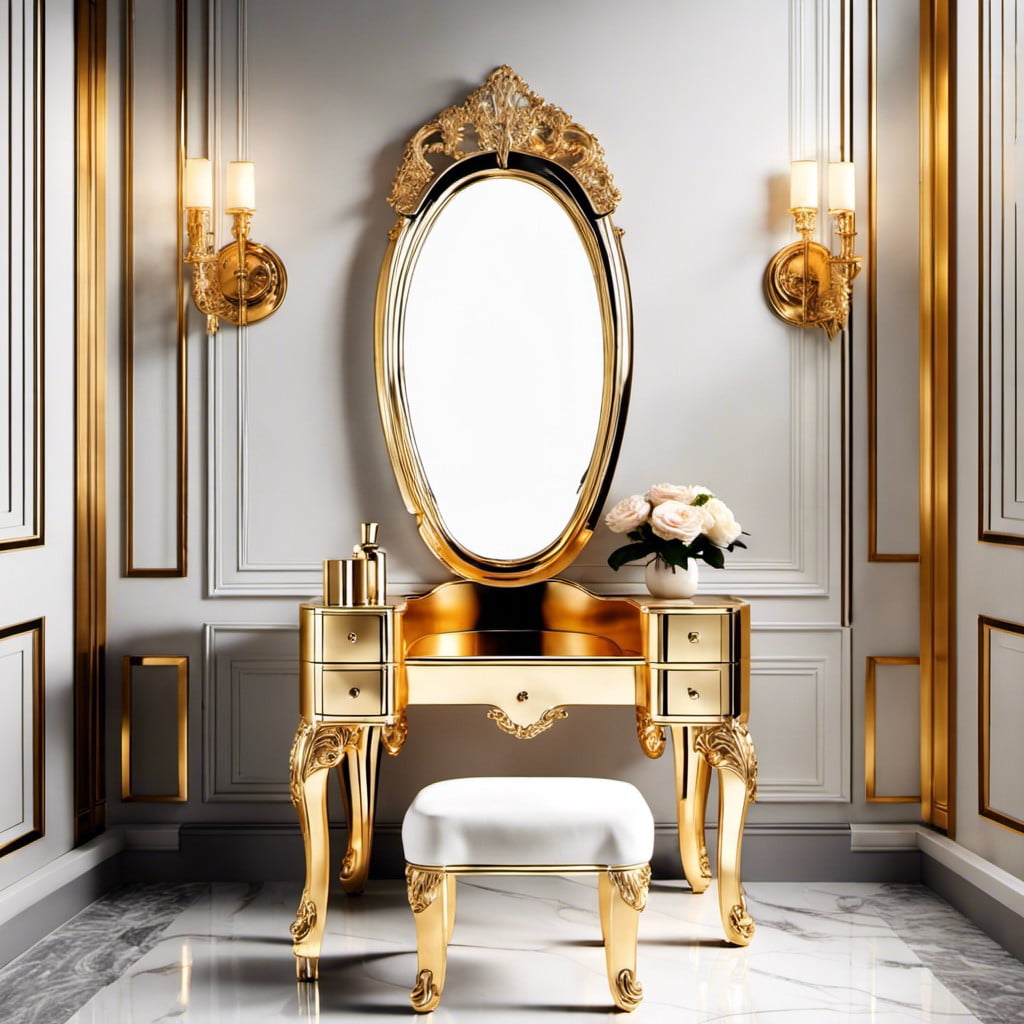 gold vanity stool
