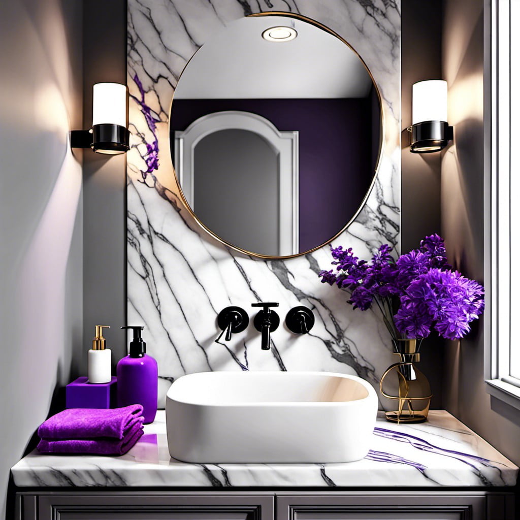 gray marble or granite bathroom countertops