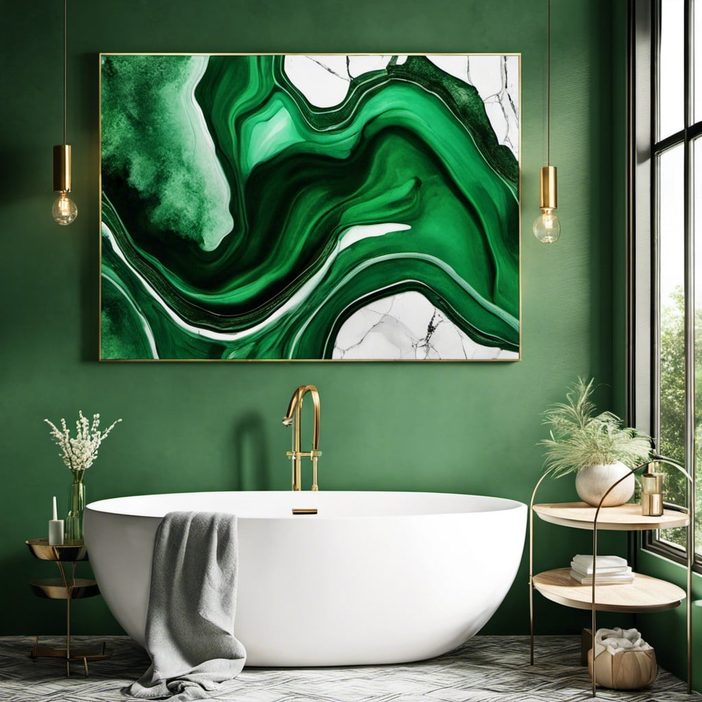 green abstract wall art
