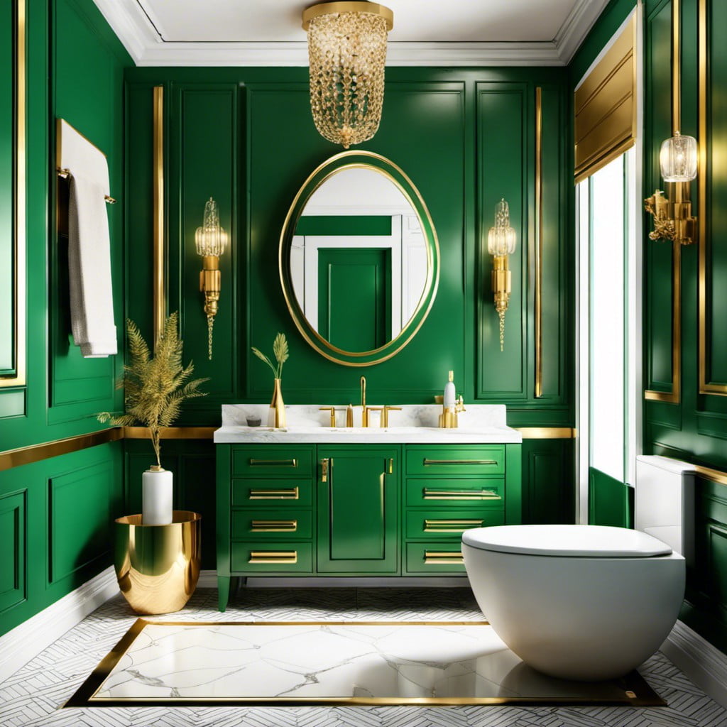 green and gold accents