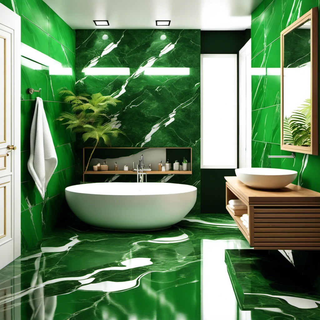 green marble floor for a refreshing vibe