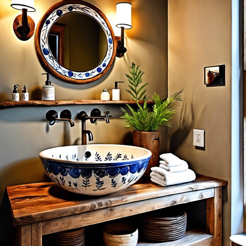 hand painted ceramic sink