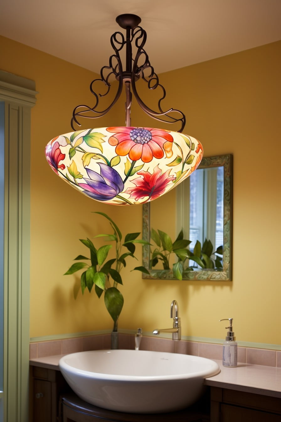 hand painted flower light fixtures