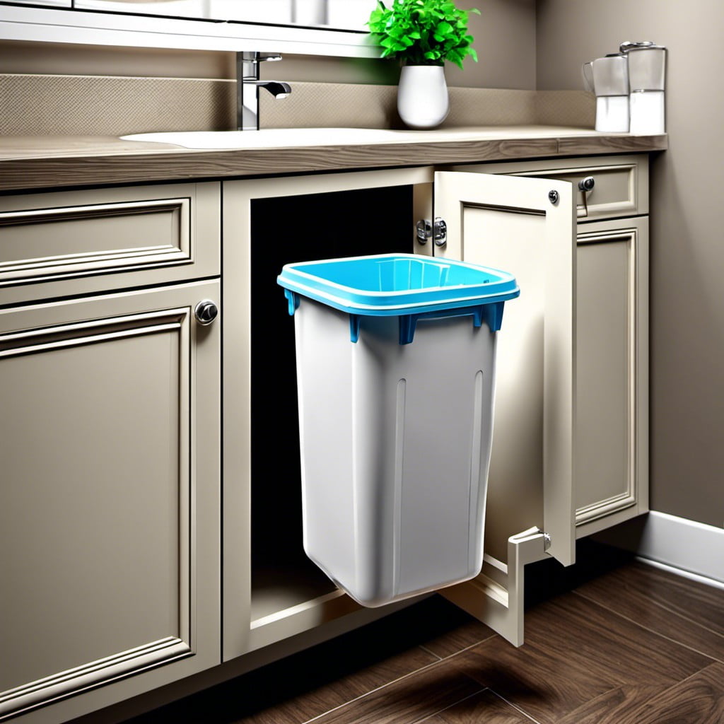 hanging trash bin for cabinet doors