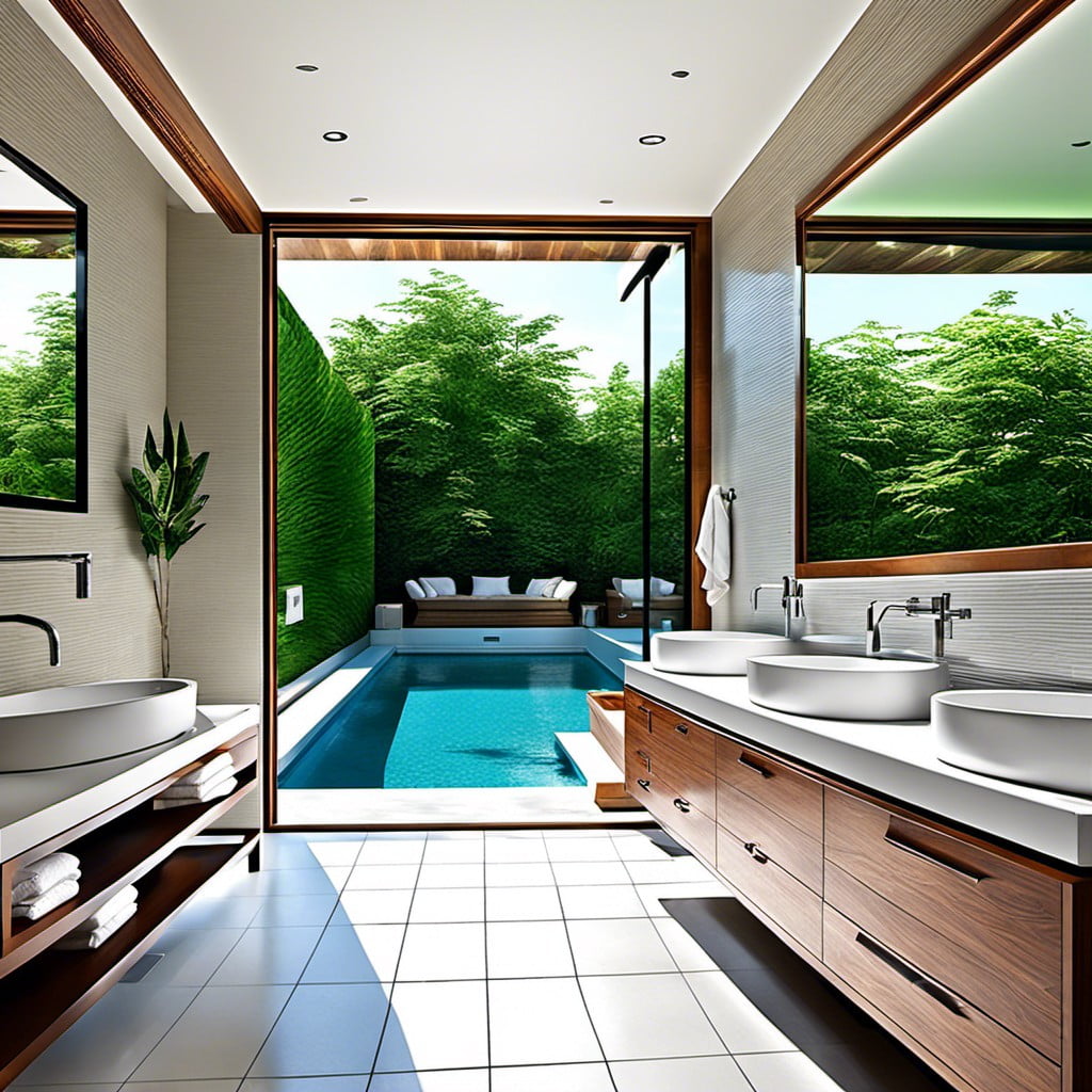 indoor outdoor bathroom with retractable walls