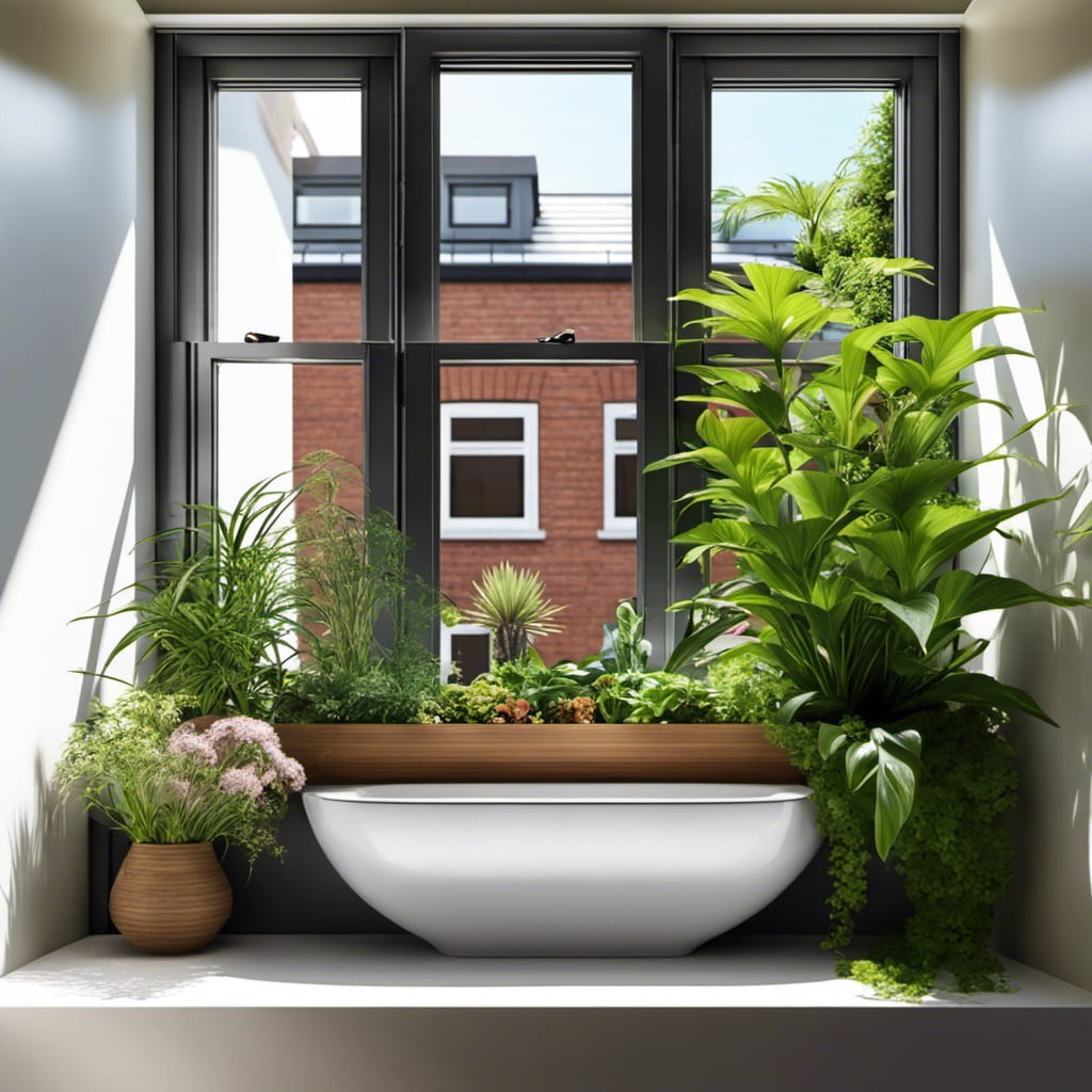 internal window boxes with plants