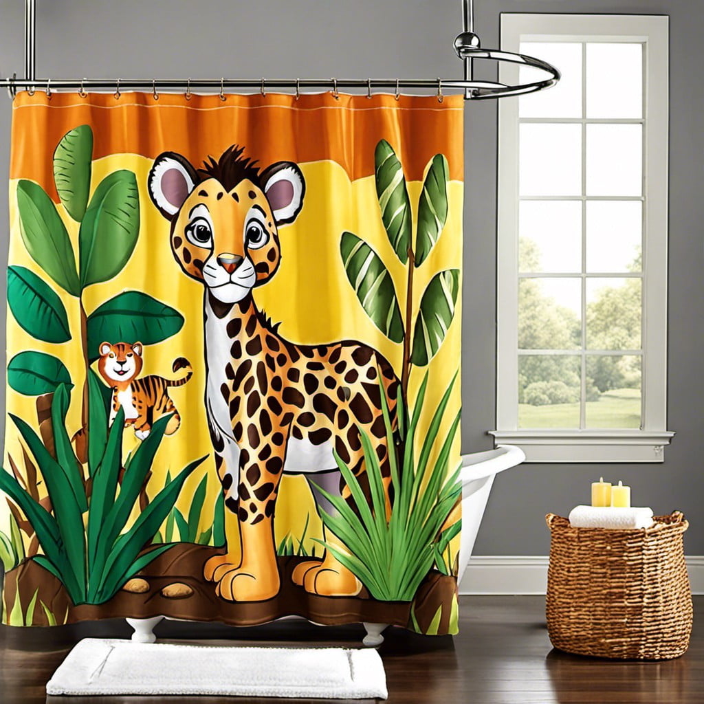 jungle animal print shower curtains