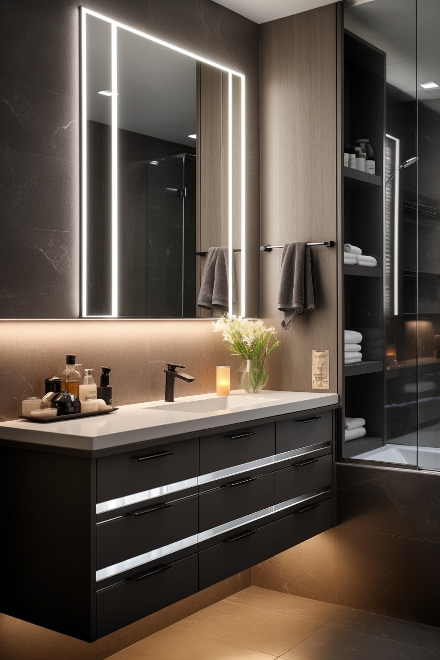 led illuminated bathroom cabinets