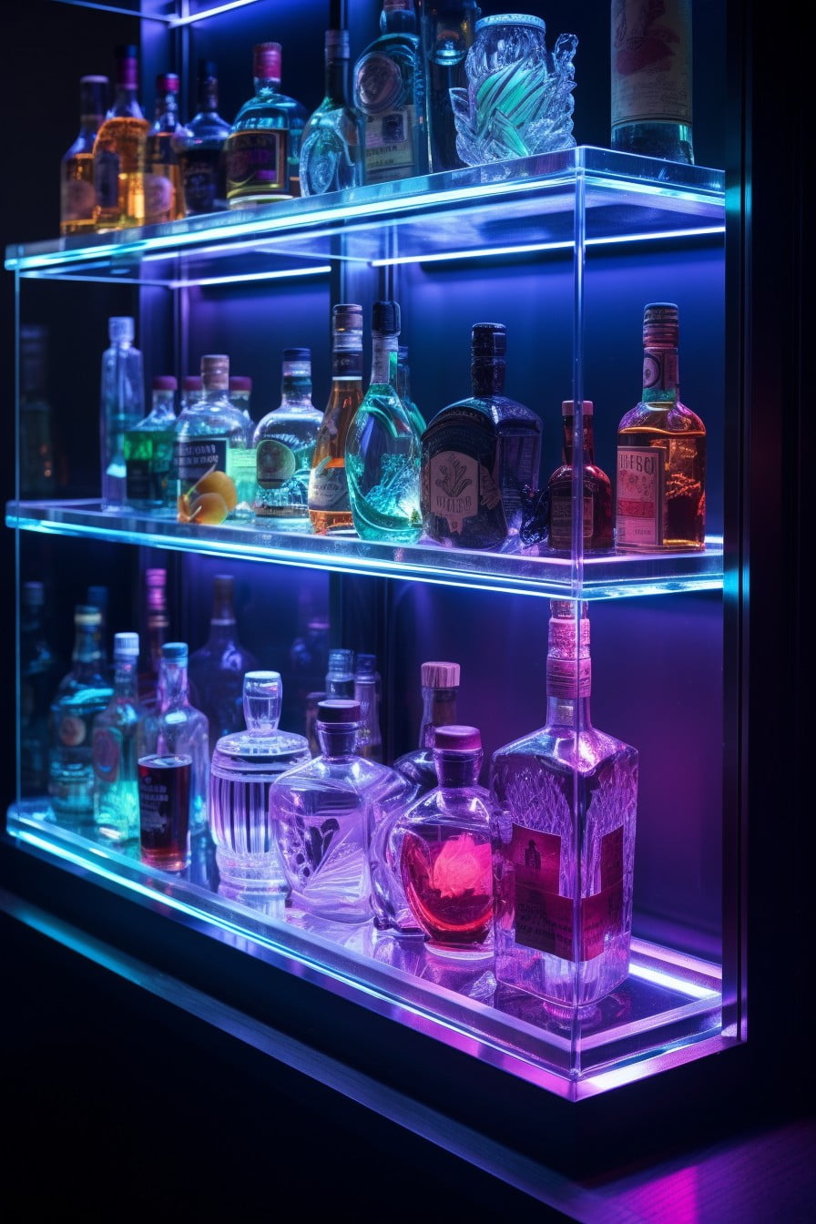 led illuminated display shelves