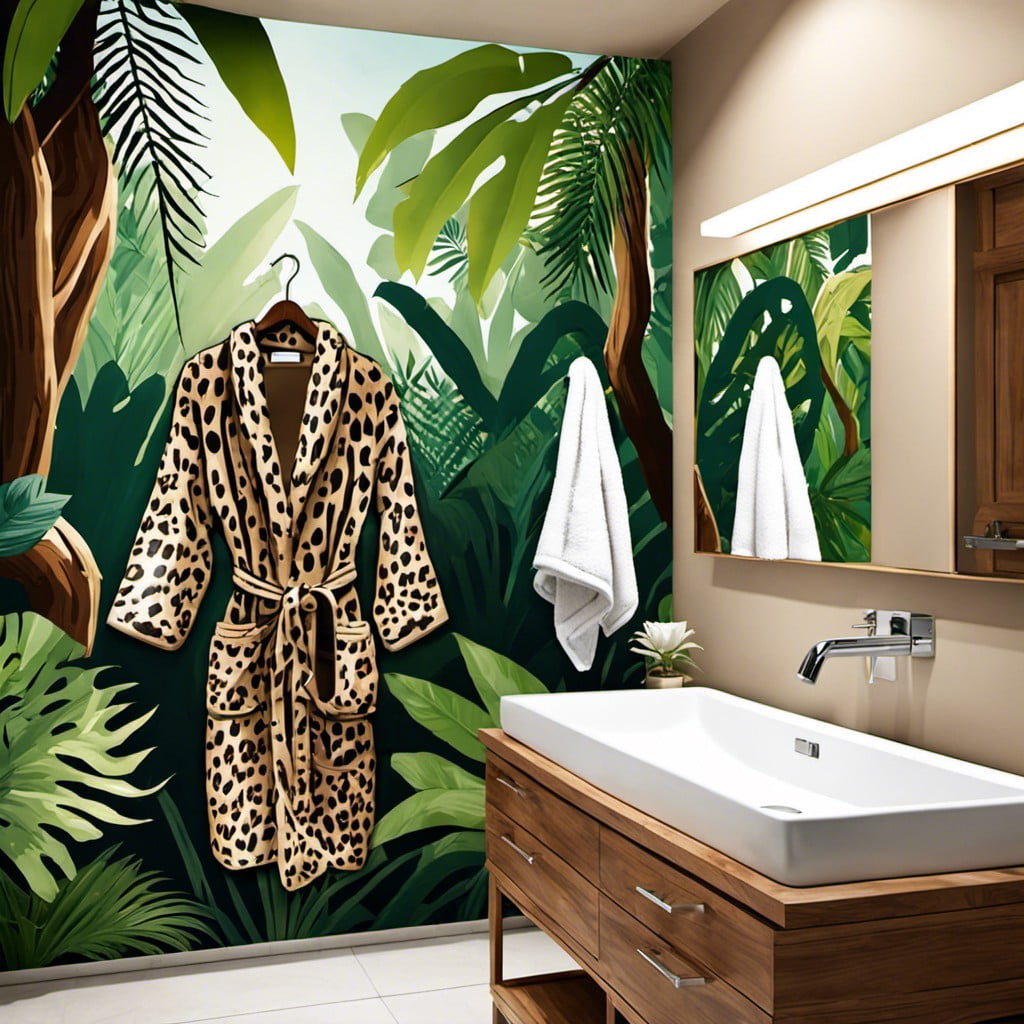 leopard print bathrobe hook