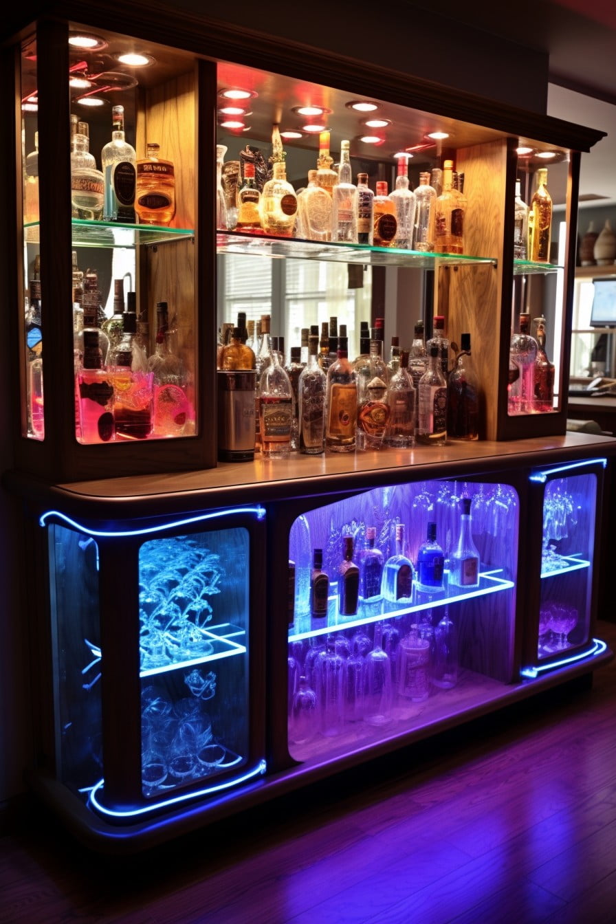 lighted back bar display