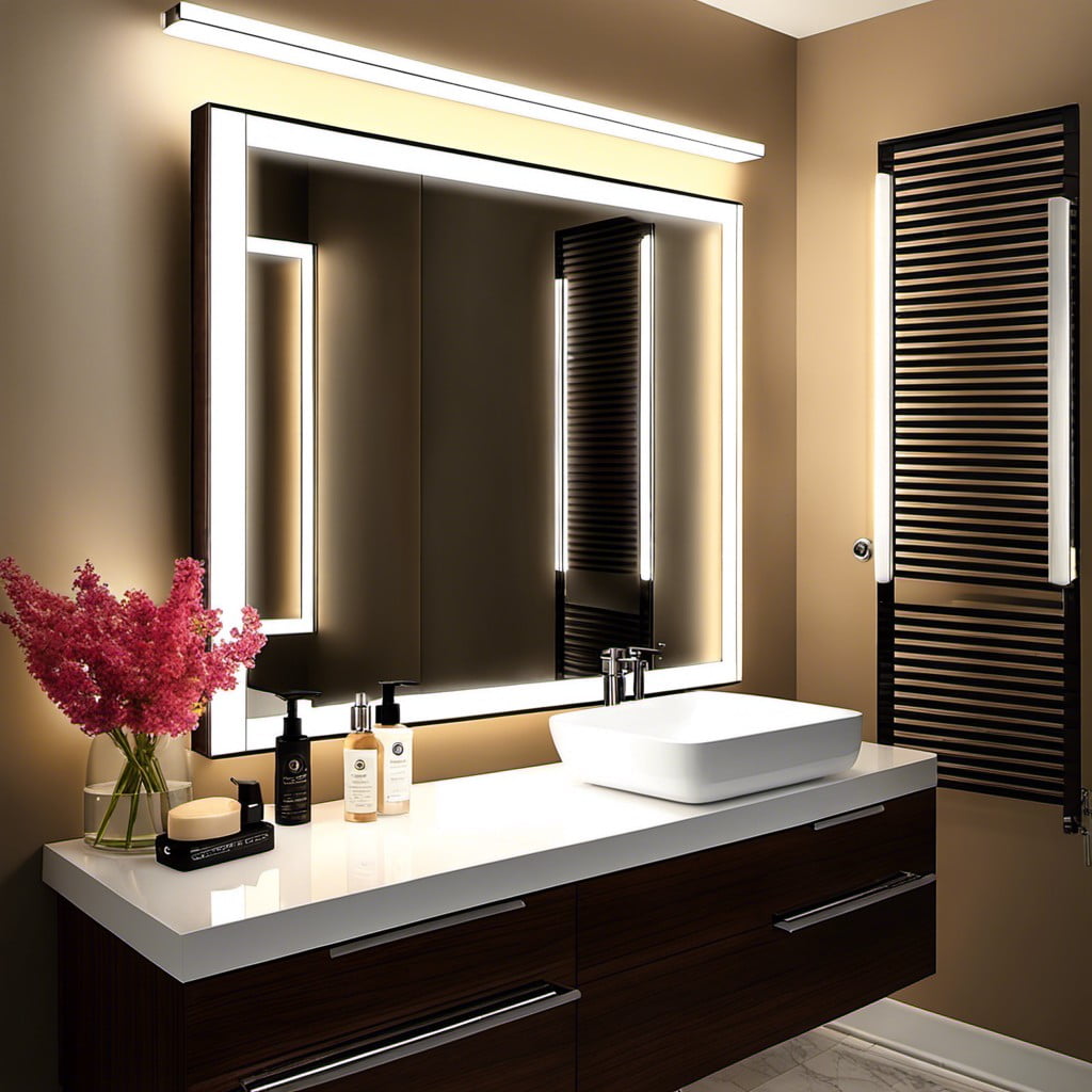 lighted vanity for makeup application