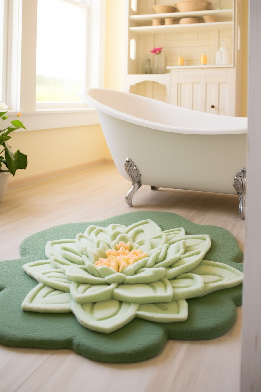 lily pad shaped bath rugs