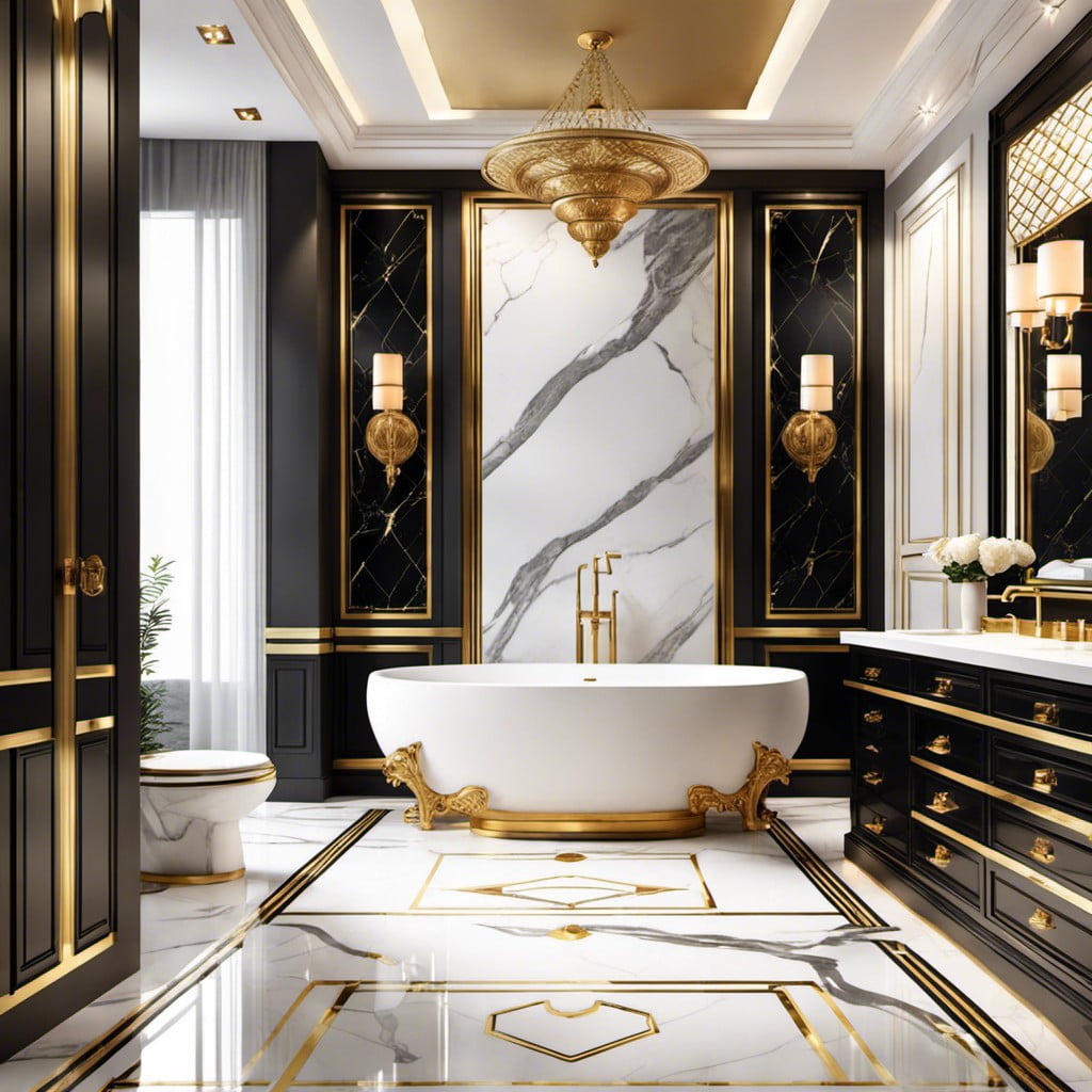marble floor with brass inlays