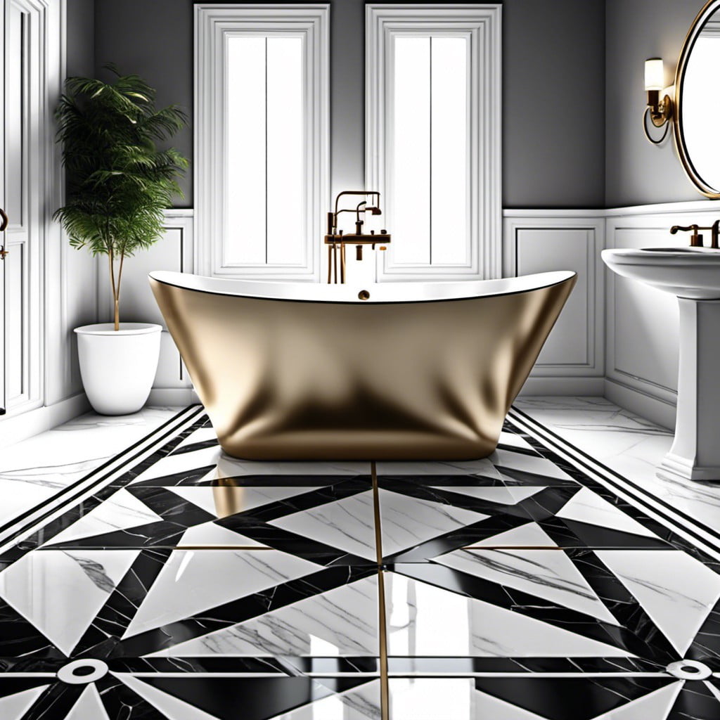 marble floor with geometric designs