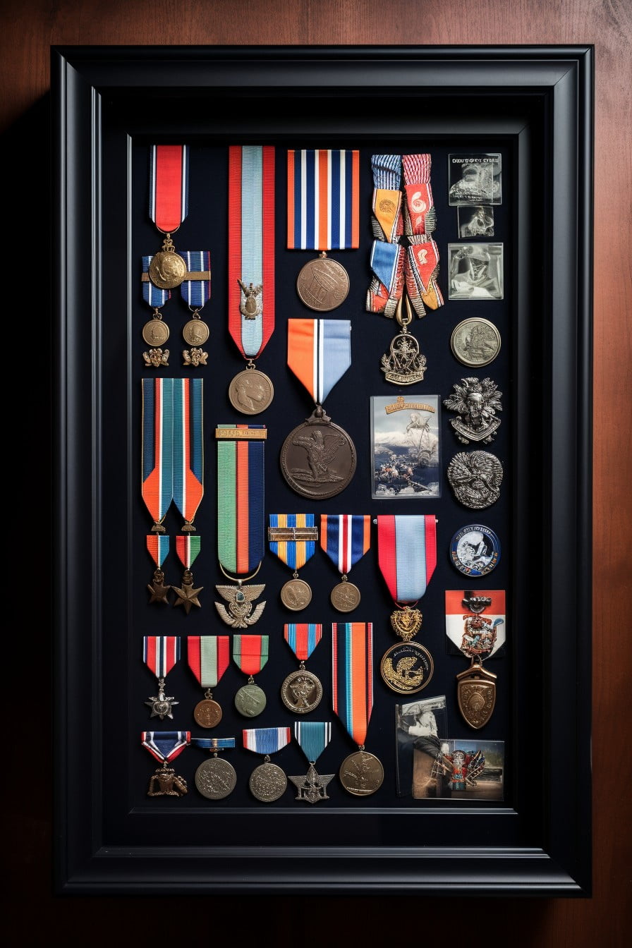 medals and ribbons display