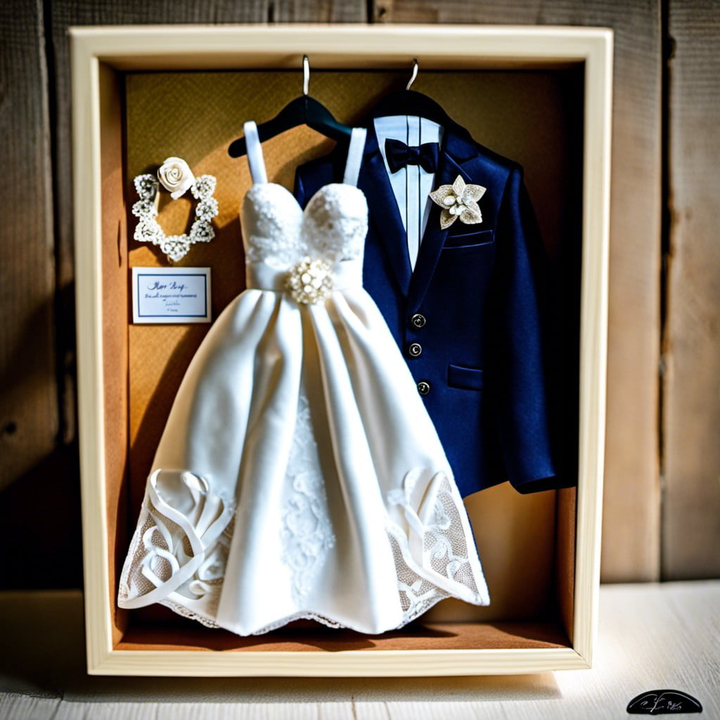 mini wedding dress shadow box