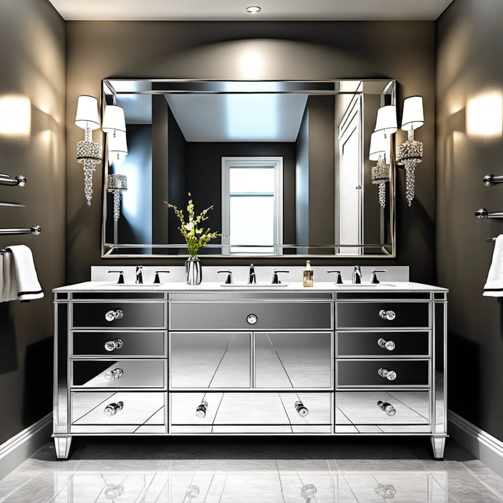 mirrored vanity for a glamorous touch