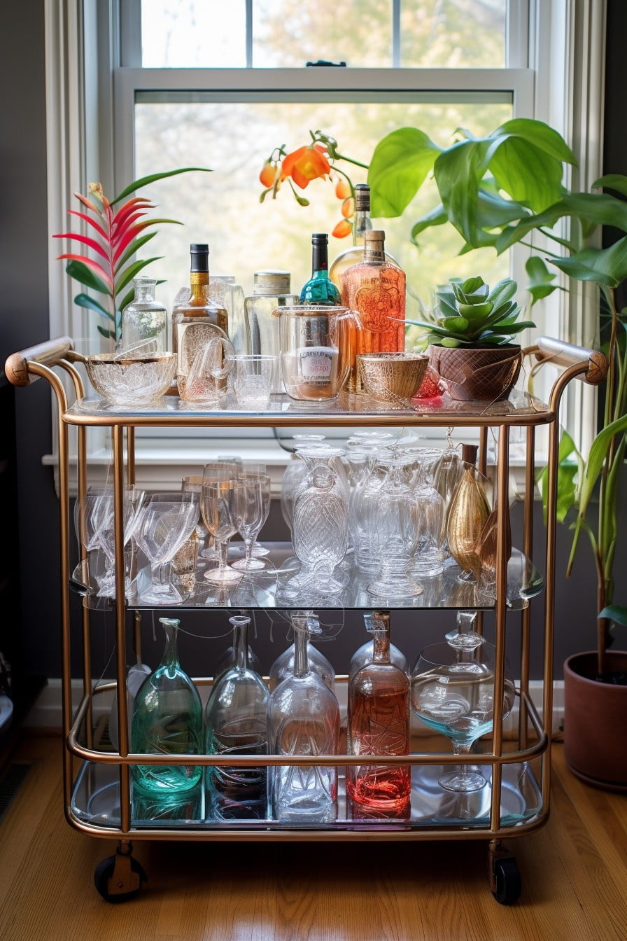 mobile bar carts with storage