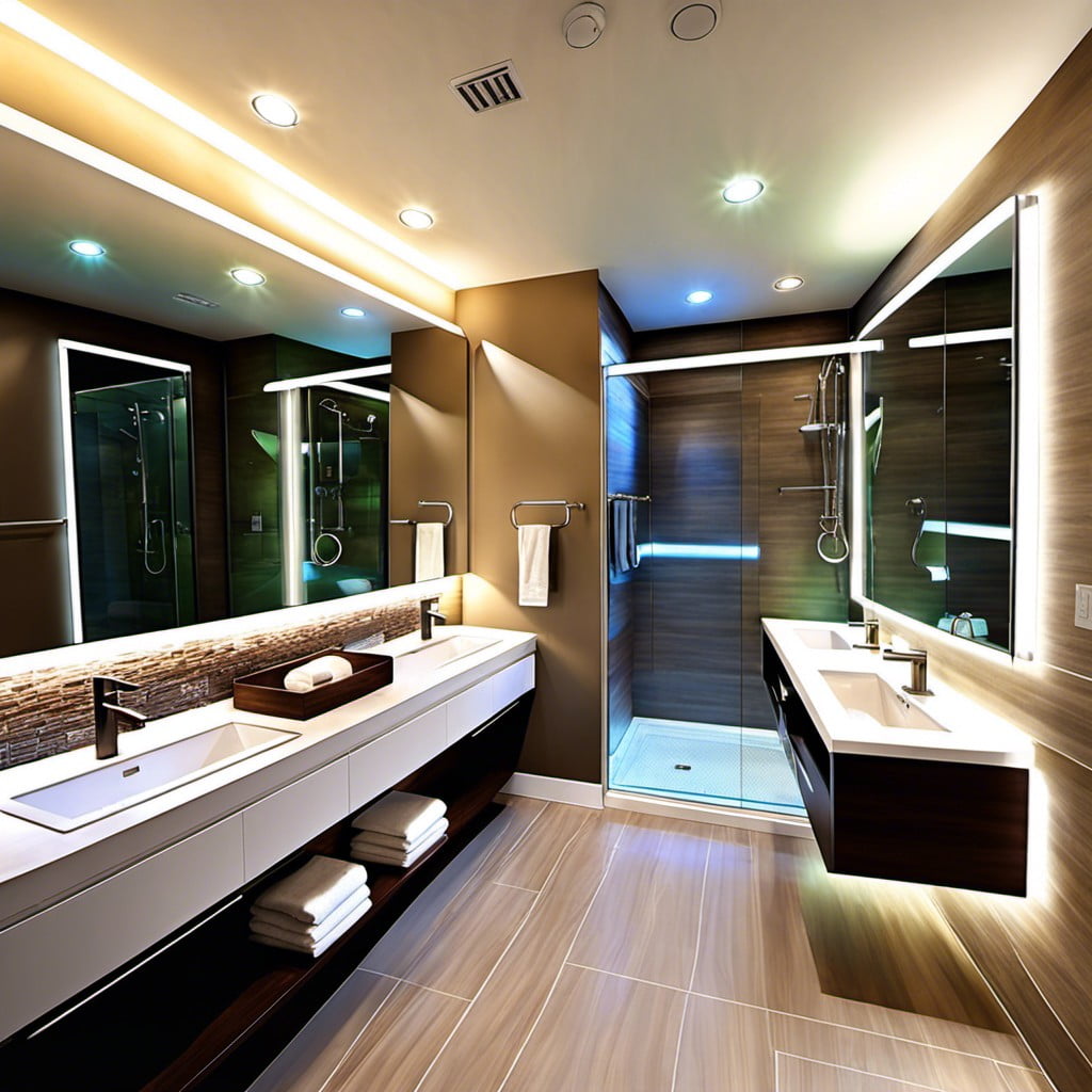 modern led lit mirrors