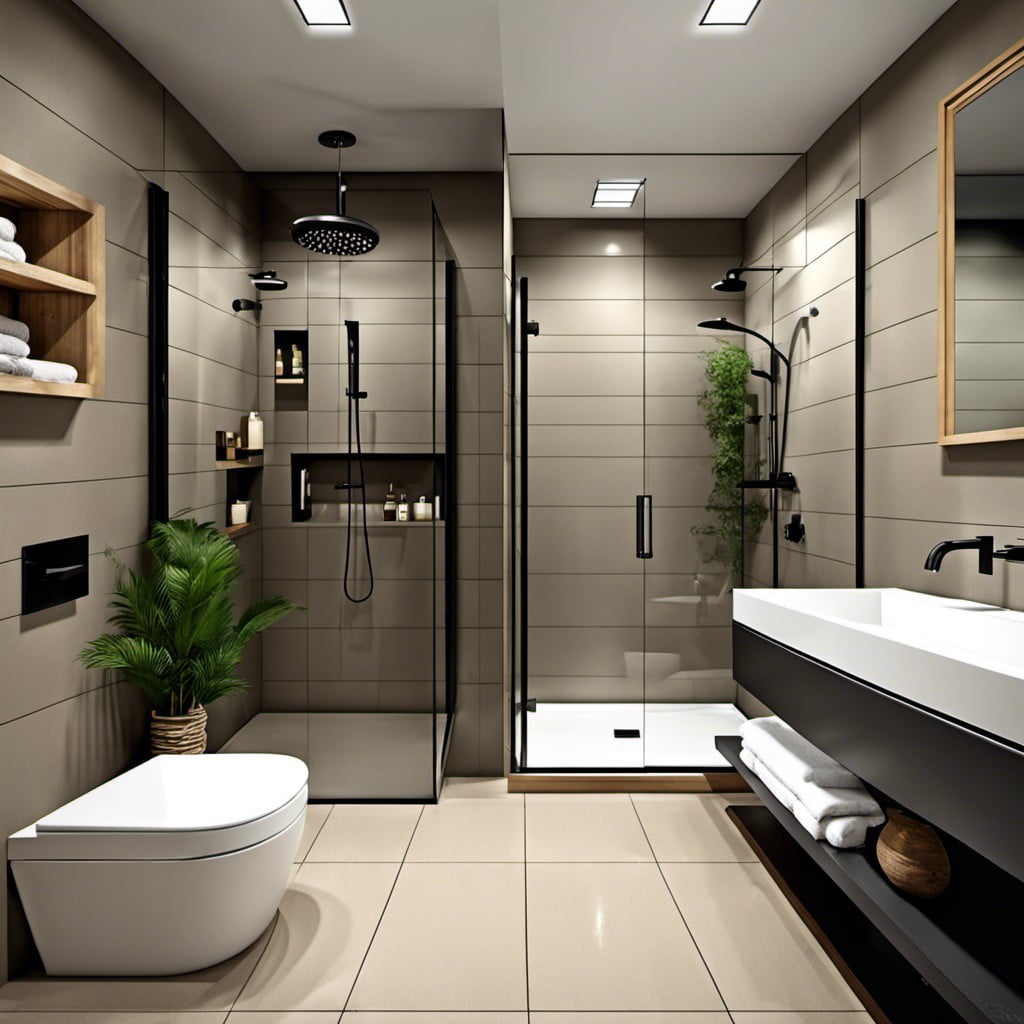 modern rectangular shaped shower