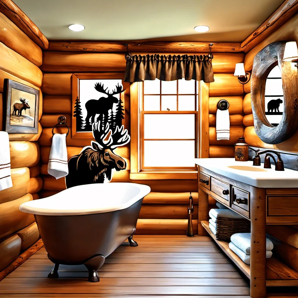 moose and bear bathroom decor