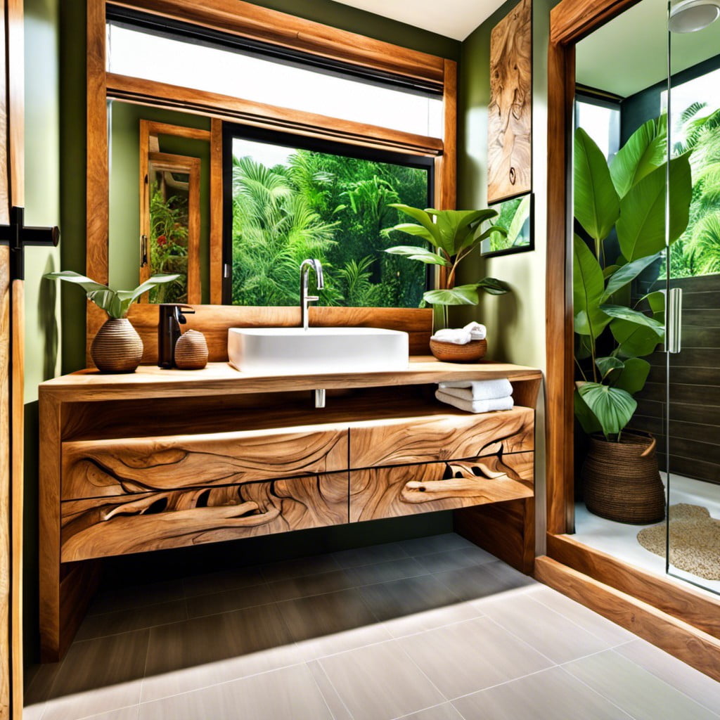 natural wood vanity