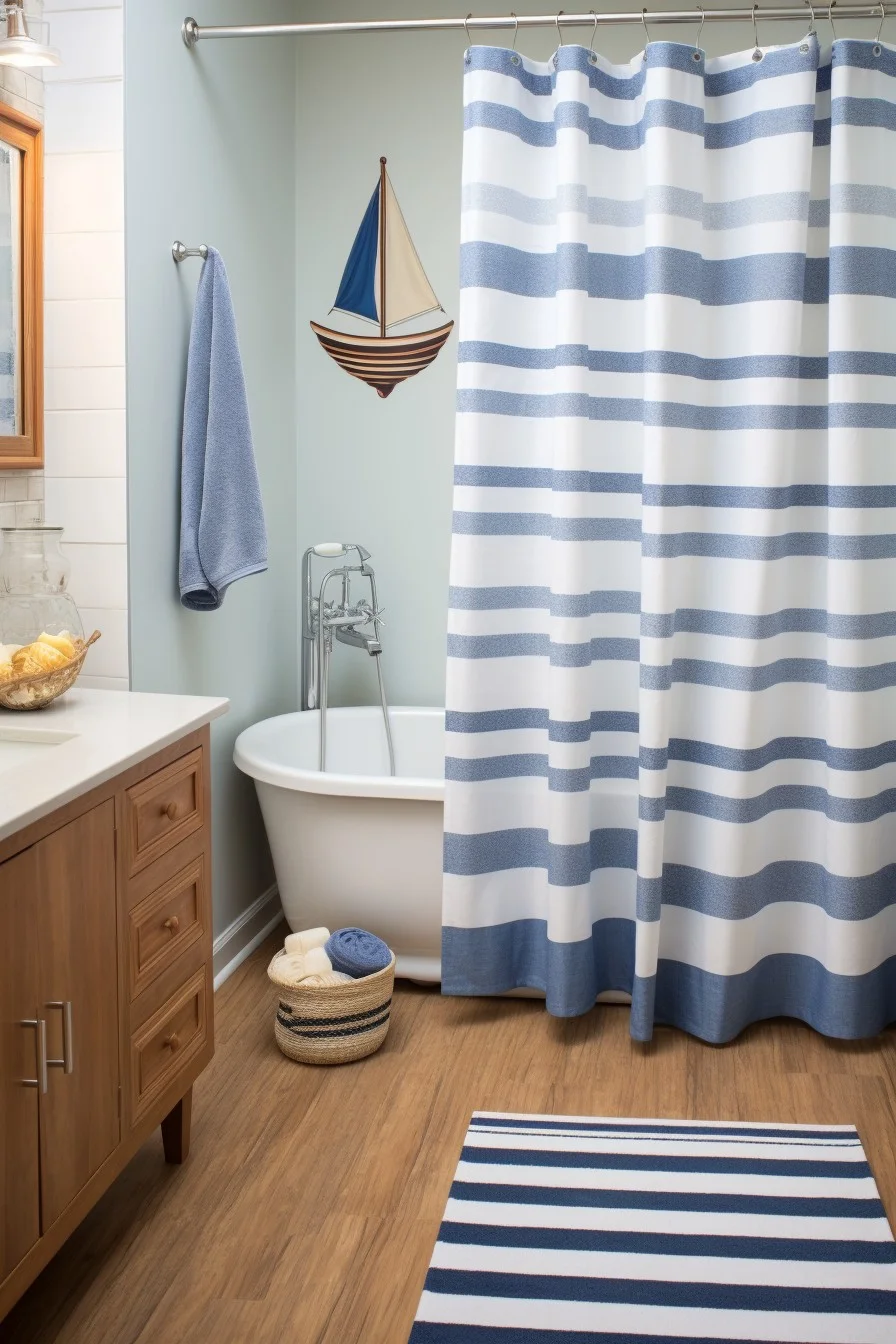 nautical stripe shower curtain