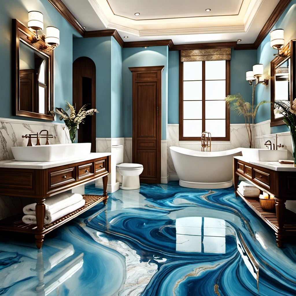 ocean blue marble floor