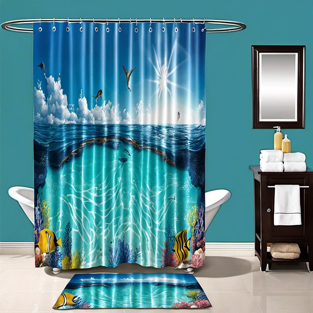 ocean photograph curtain