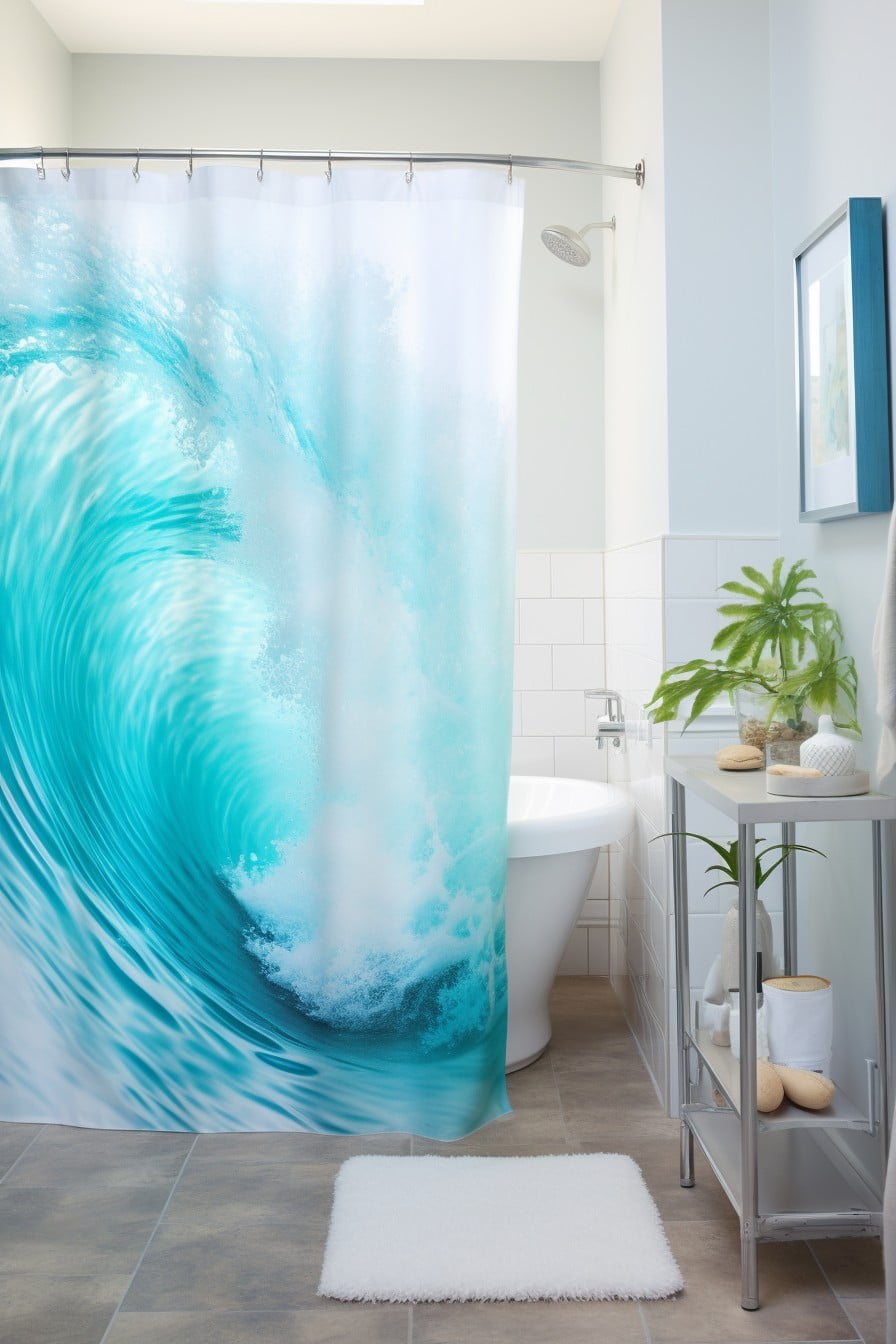 ocean wave shower curtain