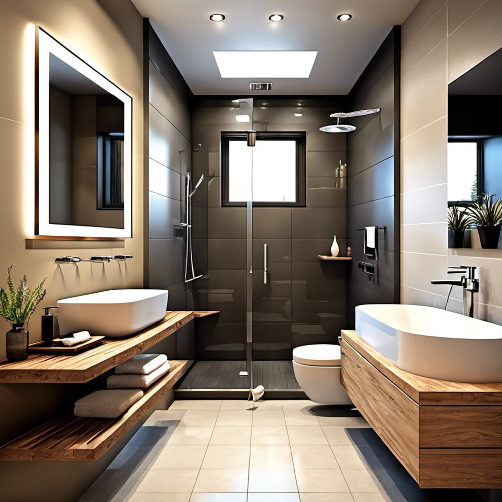 opt for a walk in shower to save space