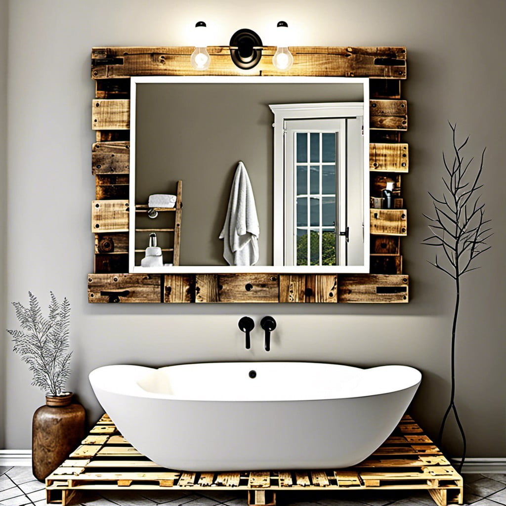 pallet framed mirror