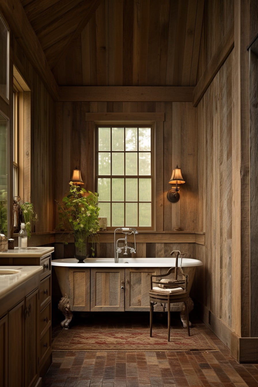 paneled wood knee wall for a rustic look