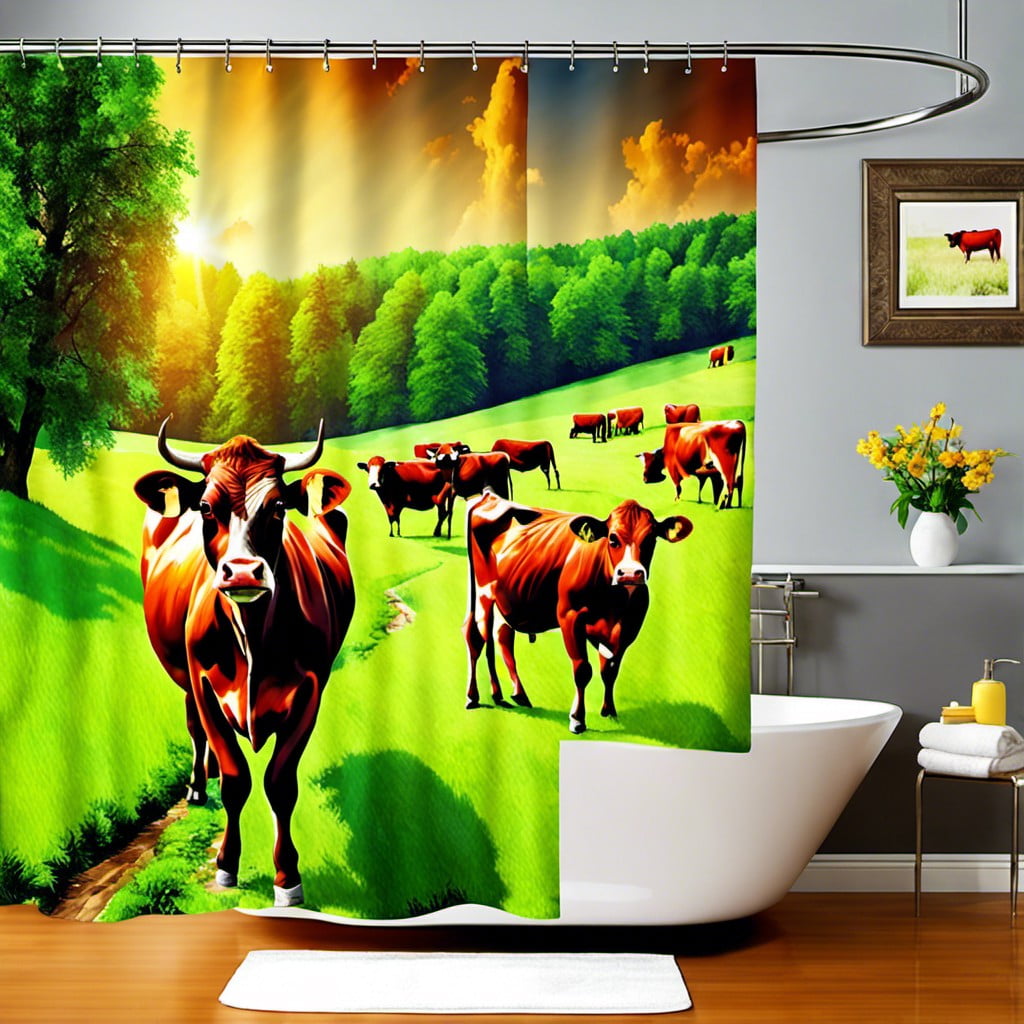 pastoral landscape shower curtain