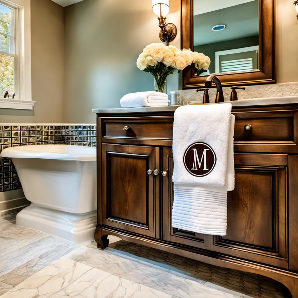 personalize with monogrammed towels