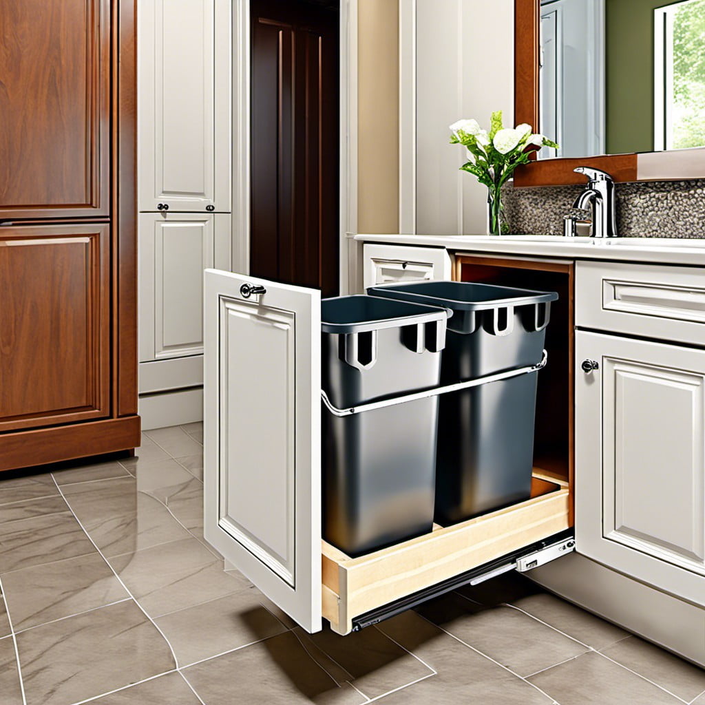 pull out cabinet trash can system