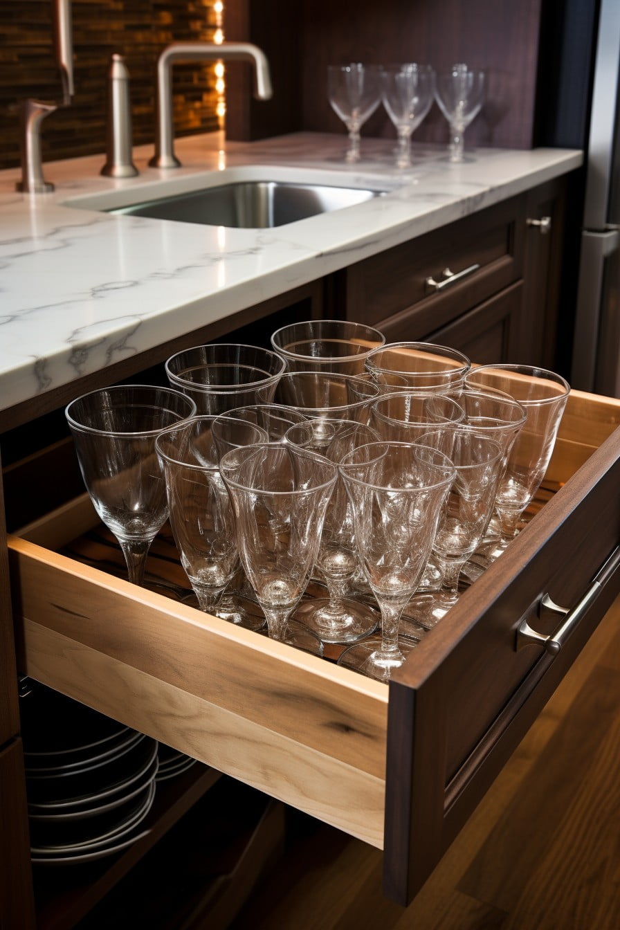 pull out trays in cabinets