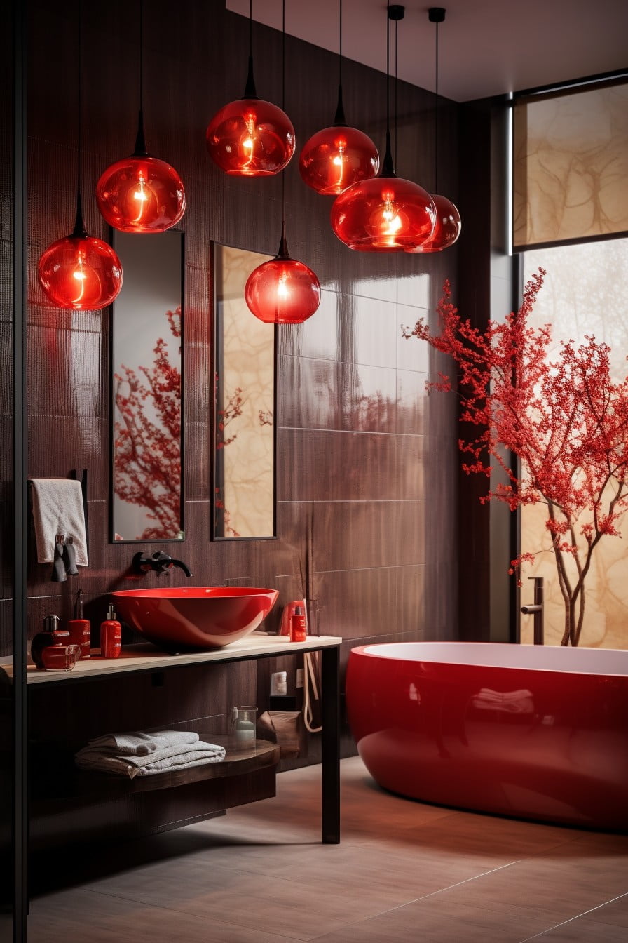 red hanging pendant lights