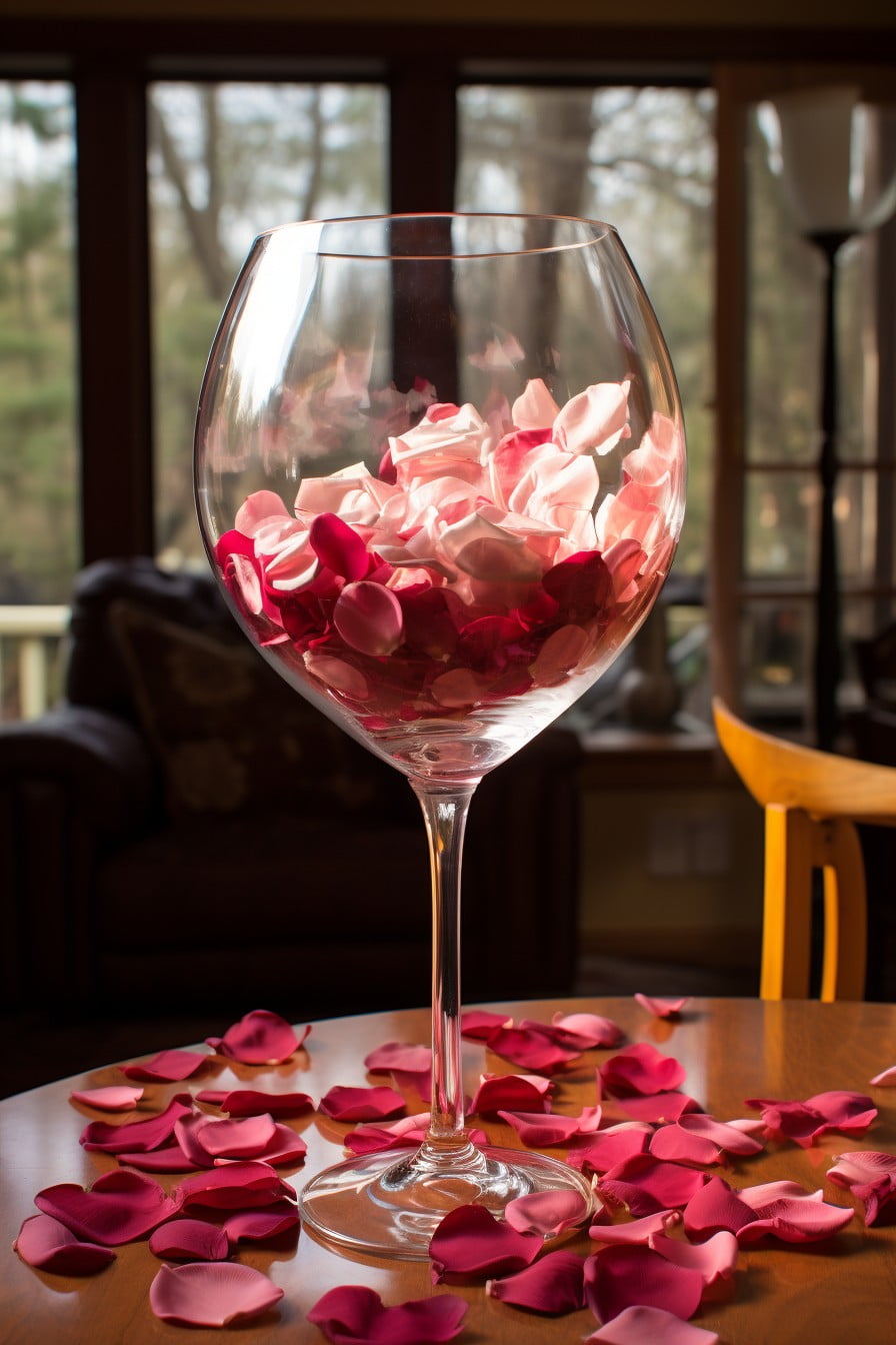 romantic rose petal display