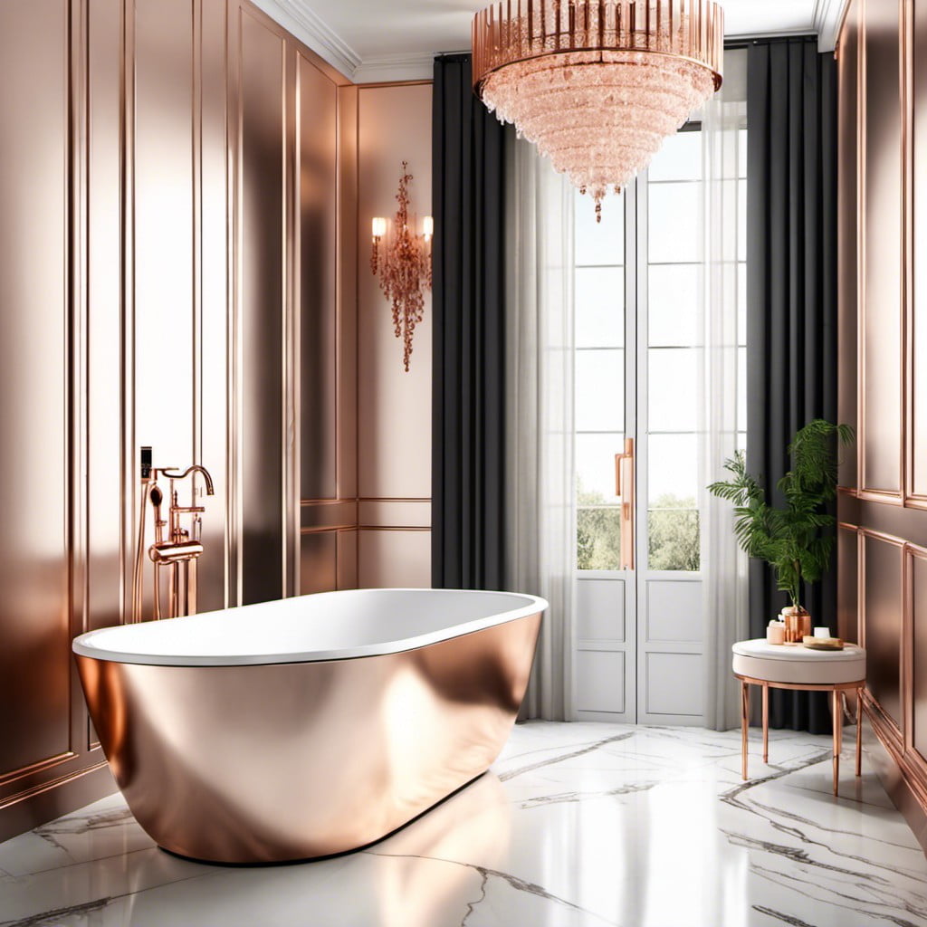rose gold bath tub