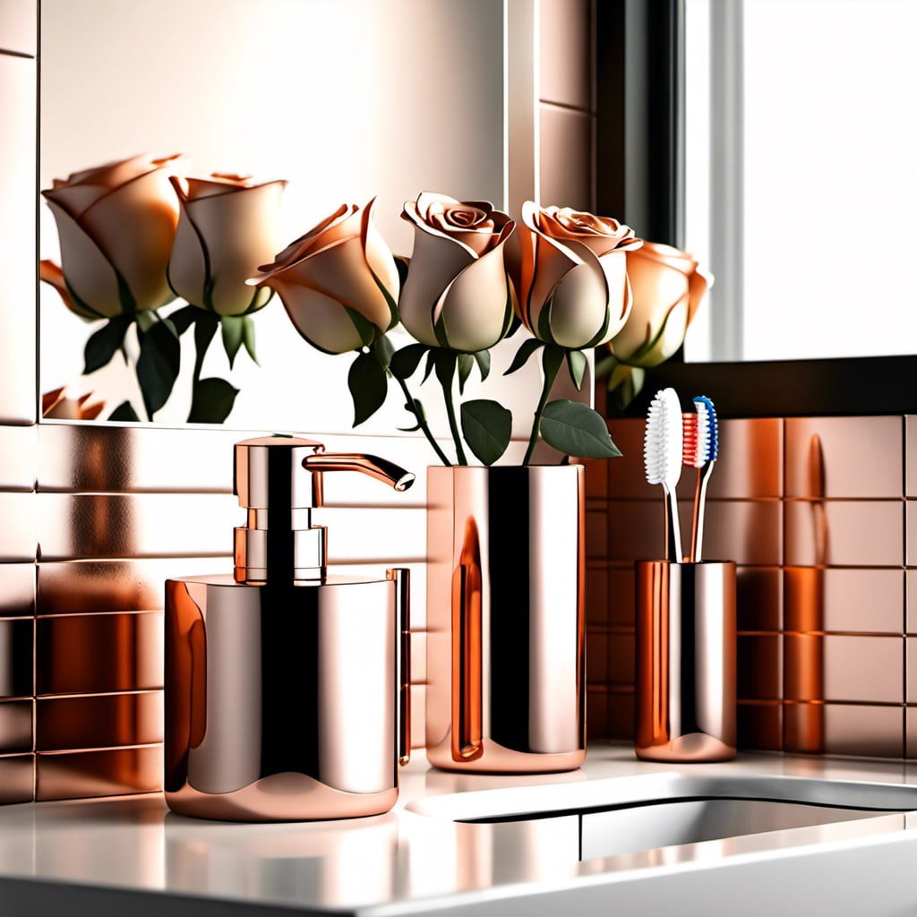 rose gold toothbrush holder