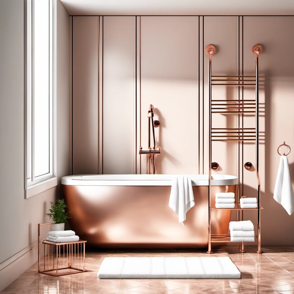 rose gold towel rack