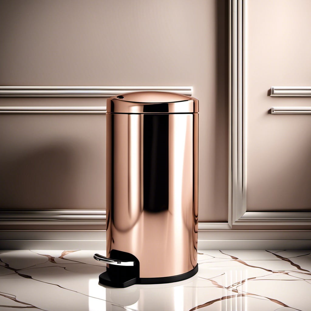 rose gold trash can