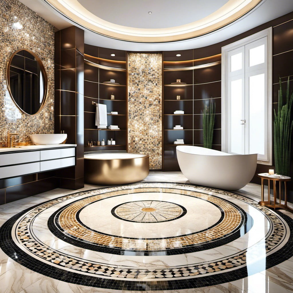 round mosaic marble floor