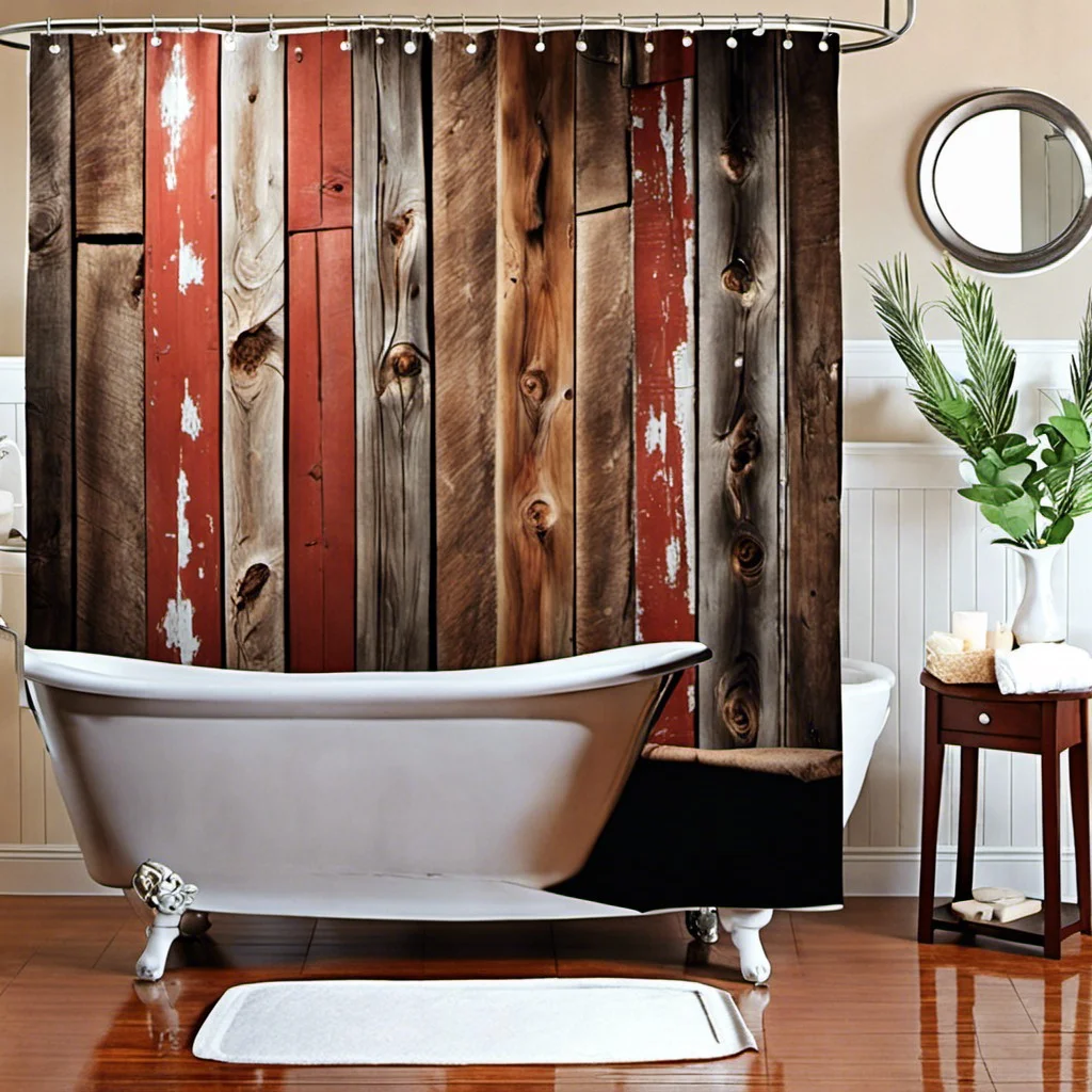 rustic barn wood curtain