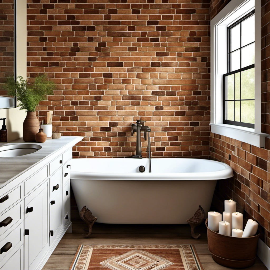 rustic brick backsplash