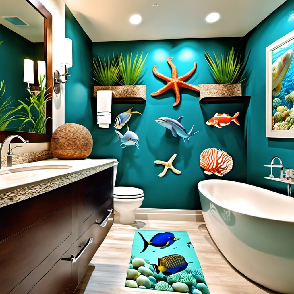 sea life themed bathroom decor