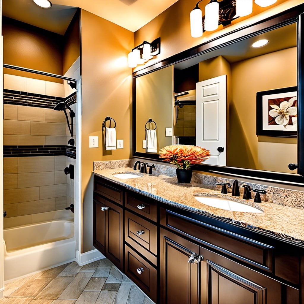 shared shower individual vanities design