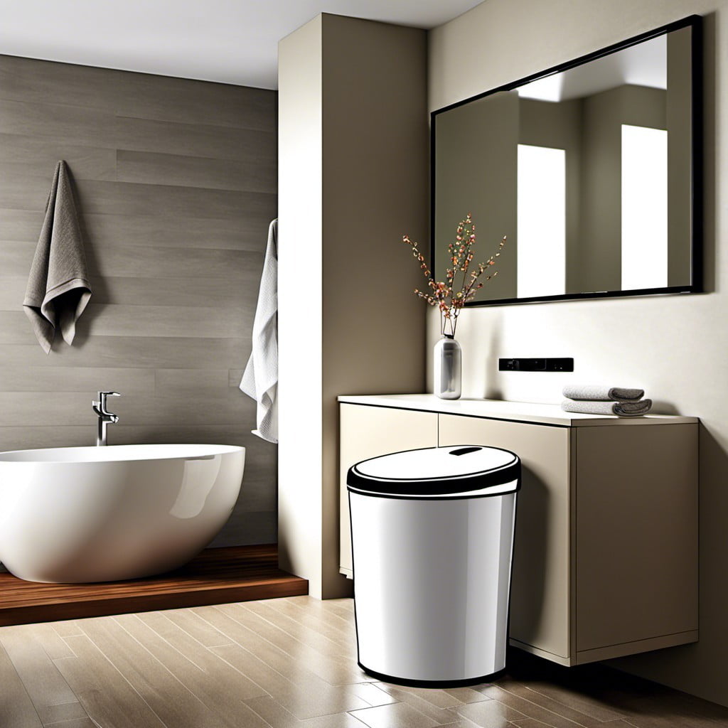 sleek design touch top bin